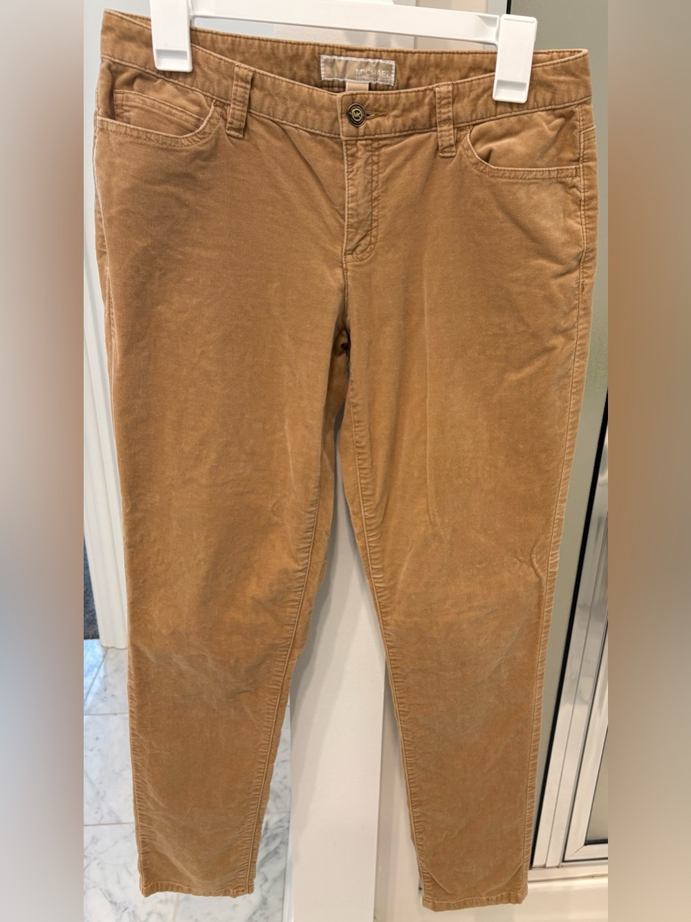 Michael Michael Kors Women’s Slim Fit Velvet Pants in Camel Size 4